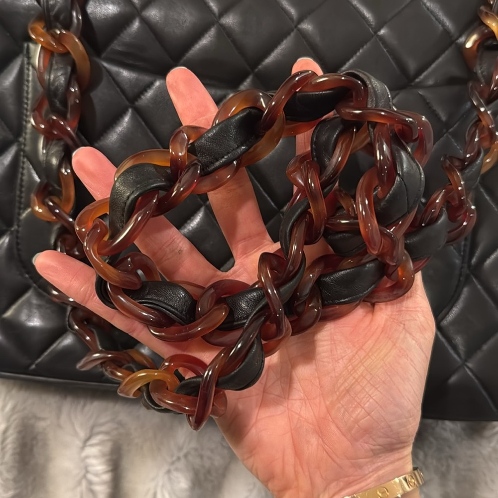 SOLD Chanel Tortoiseshell Lambskin Maxi Flap Bag - Picture 14 of 17